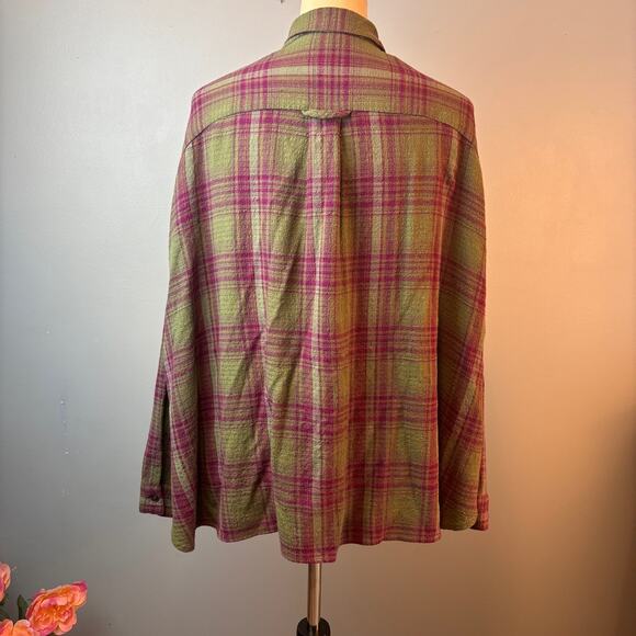 BDG Urban Outfitters Lachlan Oversized Flannel Plaid Button Up Small - Picture 2 of 7